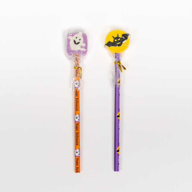 AS-1 Halloween Pencil with Eraser ghost and bat