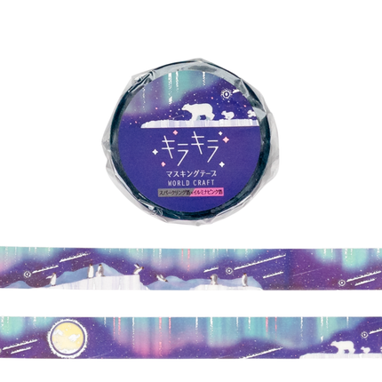 WORLD CRAFT KiraKira Masking Tape 15mm - Starry
