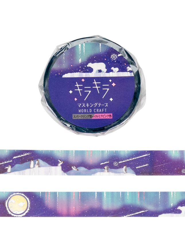 WORLD CRAFT KiraKira Masking Tape 15mm - Starry