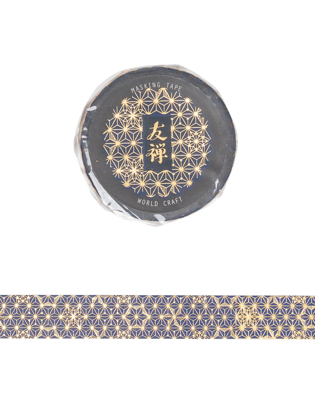 WORLD CRAFT Masking Tape 15mm - Yuzen Hemp Leaf