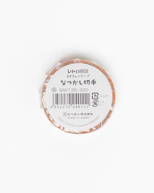 FURUKAWASHIKO Masking Tape Retro Diary Nostalgic Stamp Pattern - ZenPop Japan Stationery Store