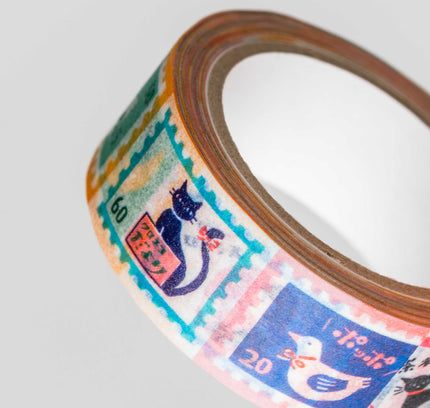 FURUKAWASHIKO Masking Tape Retro Diary Nostalgic Stamp Pattern - ZenPop Japan Stationery Store