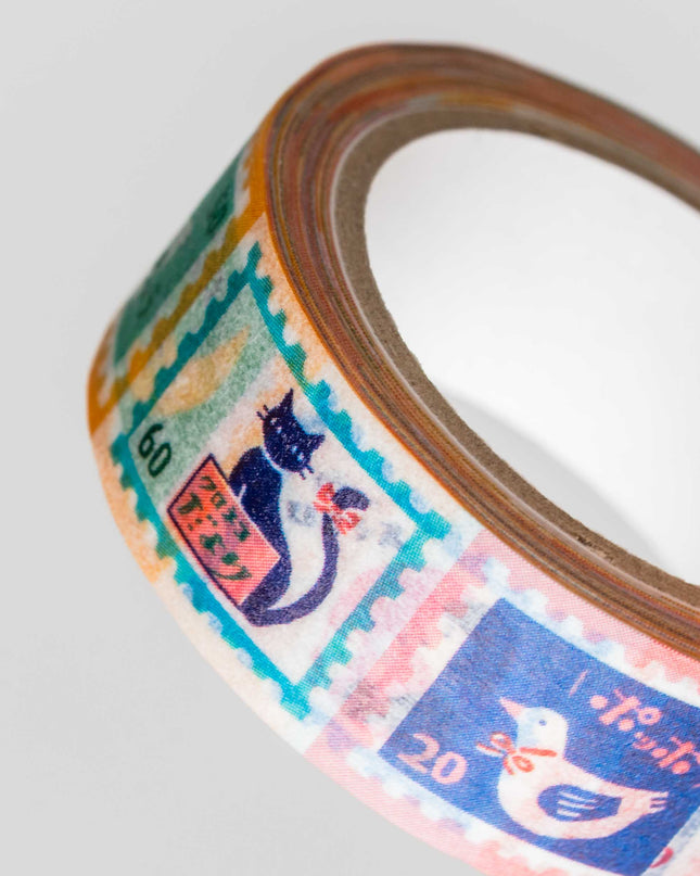 FURUKAWASHIKO Masking Tape Retro Diary Nostalgic Stamp Pattern - ZenPop Japan Stationery Store