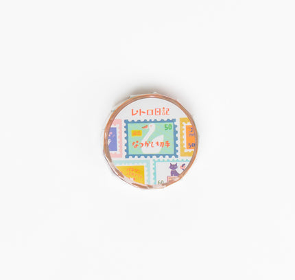 FURUKAWASHIKO Masking Tape Retro Diary Nostalgic Stamp Pattern - ZenPop Japan Stationery Store