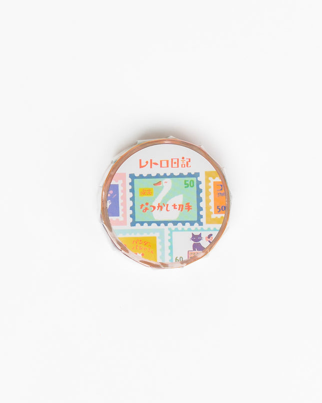 FURUKAWASHIKO Masking Tape Retro Diary Nostalgic Stamp Pattern - ZenPop Japan Stationery Store