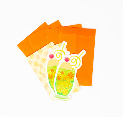 RYURYU Adelia Retro Mini Card Set - ZenPop Japan Stationery Store