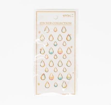 MIDORI Resin Sticker Shizuku Pattern - ZenPop Japan Stationery Store