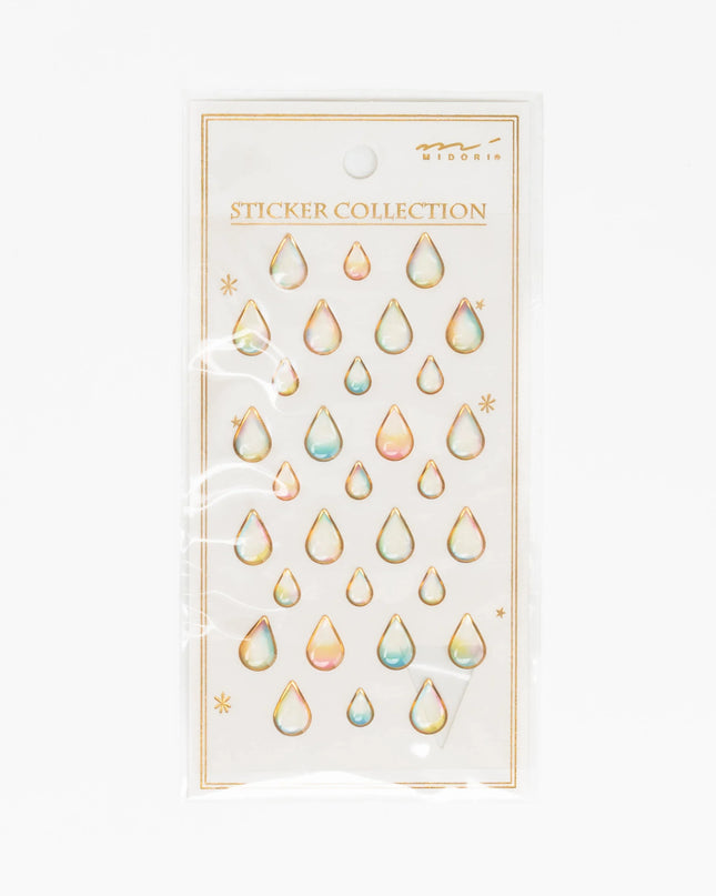 MIDORI Resin Sticker Shizuku Pattern - ZenPop Japan Stationery Store