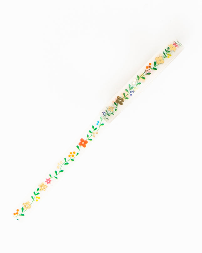 WORLD CRAFT Kirakira Masking Tape 5mm Flower Pattern - ZenPop Japan Stationery Store