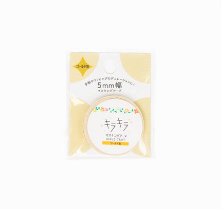 WORLD CRAFT Kirakira Masking Tape 5mm Flower Pattern - ZenPop Japan Stationery Store