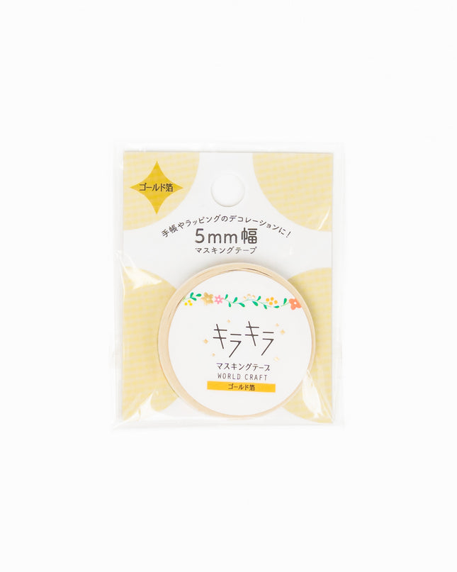 WORLD CRAFT Kirakira Masking Tape 5mm Flower Pattern - ZenPop Japan Stationery Store