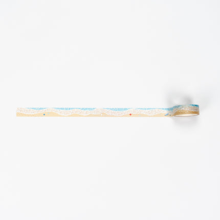 WORLD CRAFT KiraKira Masking Tape 15mm - Beach