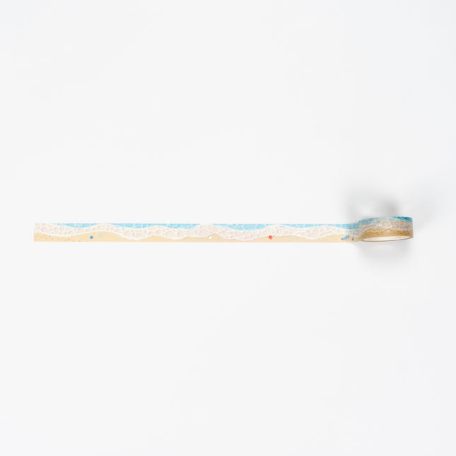 WORLD CRAFT KiraKira Masking Tape 15mm - Beach