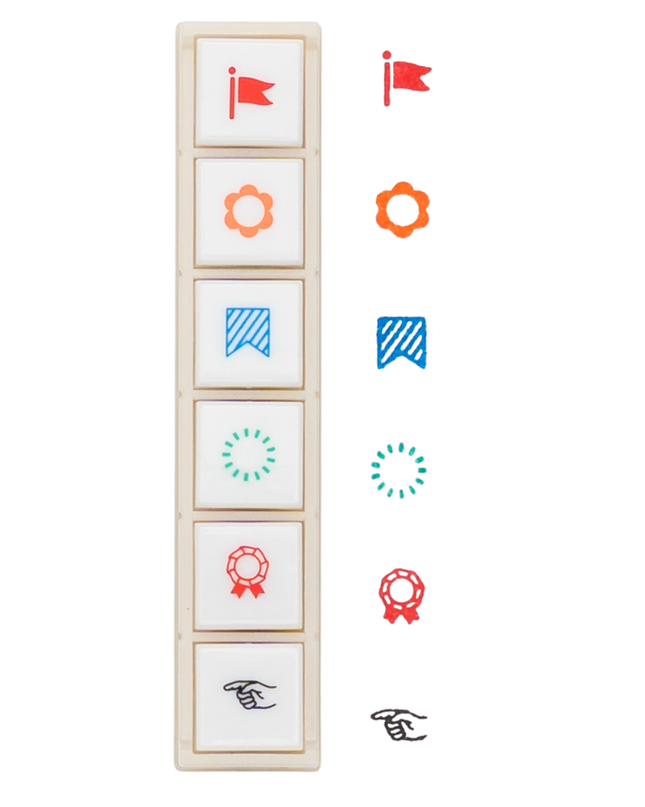 KODOMONOKAO Pochitto6 Button Stamps attention