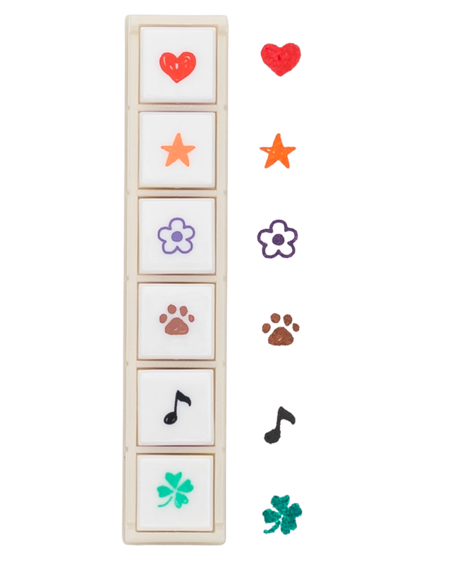 KODOMONOKAO Pochitto6 Button Stamps heart