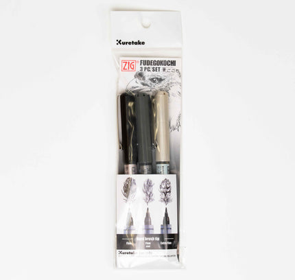 KURETAKE Inktober Fudegokochi 3pcs Set - ZenPop Japan Stationery Store