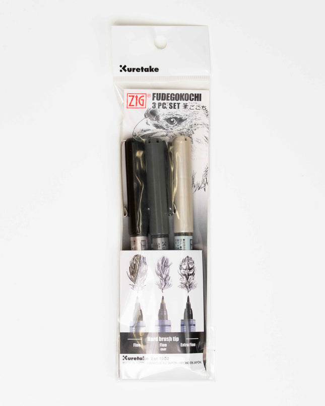 KURETAKE Inktober Fudegokochi 3pcs Set - ZenPop Japan Stationery Store