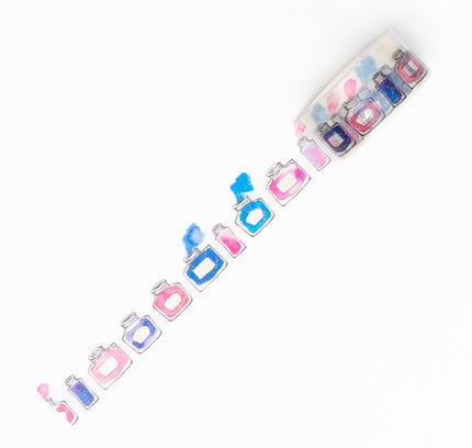 PAPIER PLATZ Regaro Papiro Design Masking Tape Ink Bottle Pattern - ZenPop Japan Stationery Store