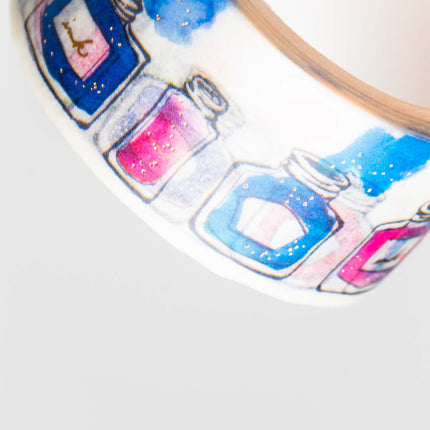 PAPIER PLATZ Regaro Papiro Design Masking Tape Ink Bottle Pattern - ZenPop Japan Stationery Store