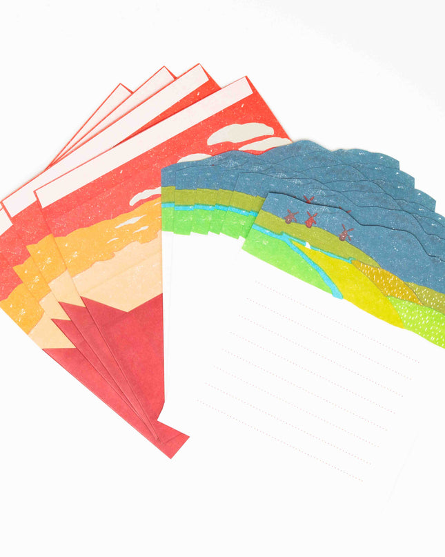 ELCOMMUNE Landscape Sunset Letter Set - ZenPop Japan Stationery Store