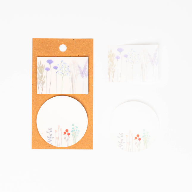 KAMIDEA Pale Transparent Flowers Sticky Notes - ZenPop Japan Stationery Store