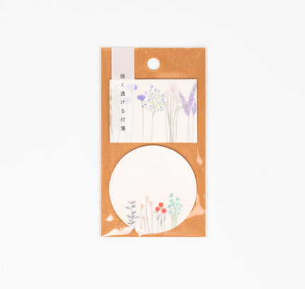 KAMIDEA Pale Transparent Flowers Sticky Notes - ZenPop Japan Stationery Store