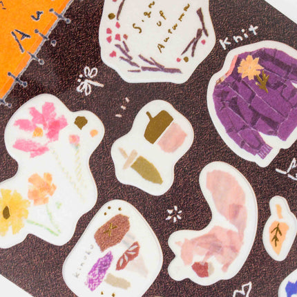 KAMIISO SANSYO Tamura Miki Autumn Masking Sticker - ZenPop Japan Stationery Store