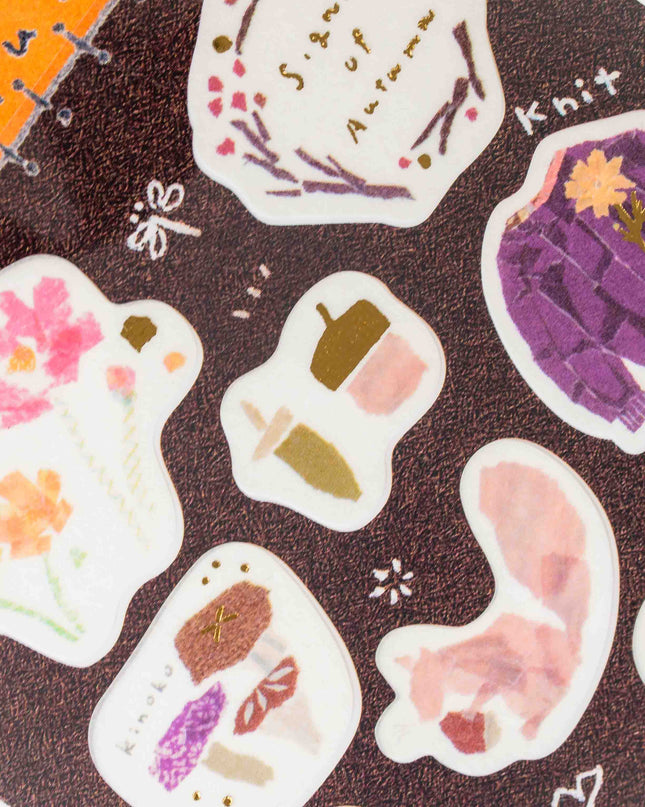 KAMIISO SANSYO Tamura Miki Autumn Masking Sticker - ZenPop Japan Stationery Store