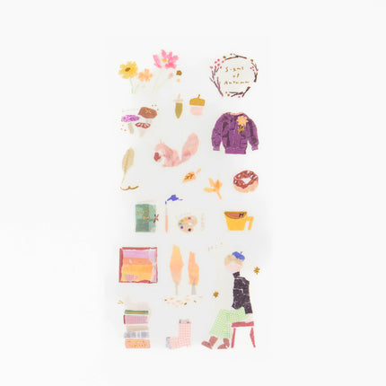 KAMIISO SANSYO Tamura Miki Autumn Masking Sticker - ZenPop Japan Stationery Store
