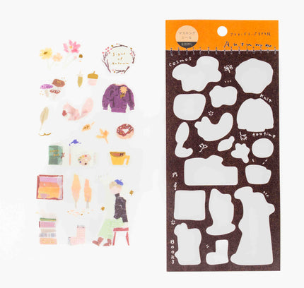 KAMIISO SANSYO Tamura Miki Autumn Masking Sticker - ZenPop Japan Stationery Store