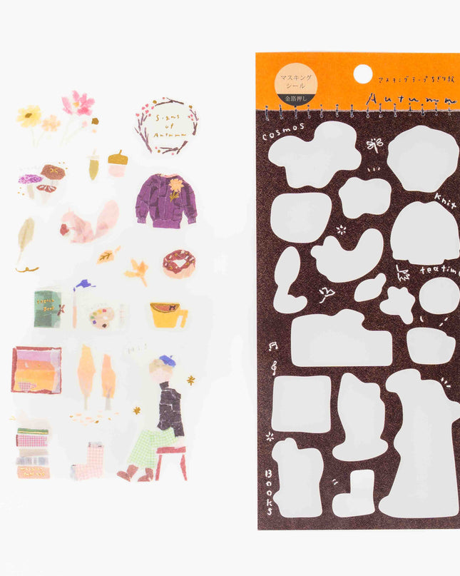KAMIISO SANSYO Tamura Miki Autumn Masking Sticker - ZenPop Japan Stationery Store