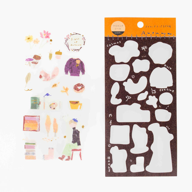 KAMIISO SANSYO Tamura Miki Autumn Masking Sticker - ZenPop Japan Stationery Store