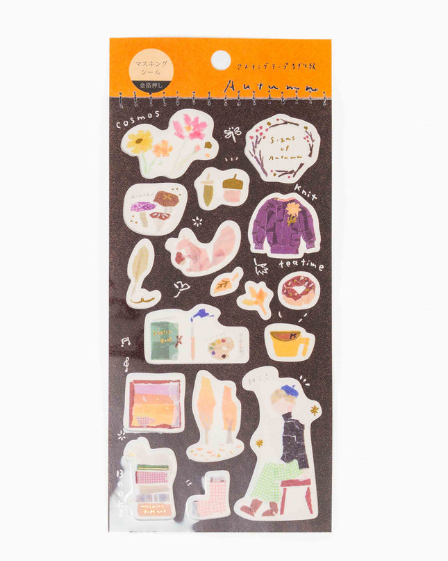 KAMIISO SANSYO Tamura Miki Autumn Masking Sticker - ZenPop Japan Stationery Store