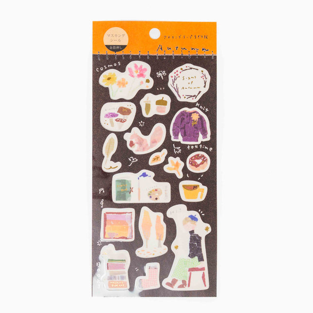 KAMIISO SANSYO Tamura Miki Autumn Masking Sticker - ZenPop Japan Stationery Store