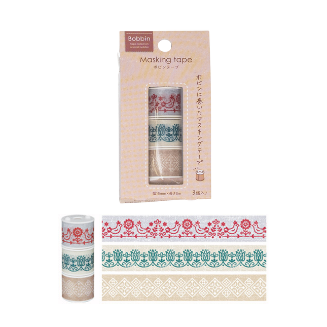 KOKUYO Masking Tape 15mm - Bobbin embroidery