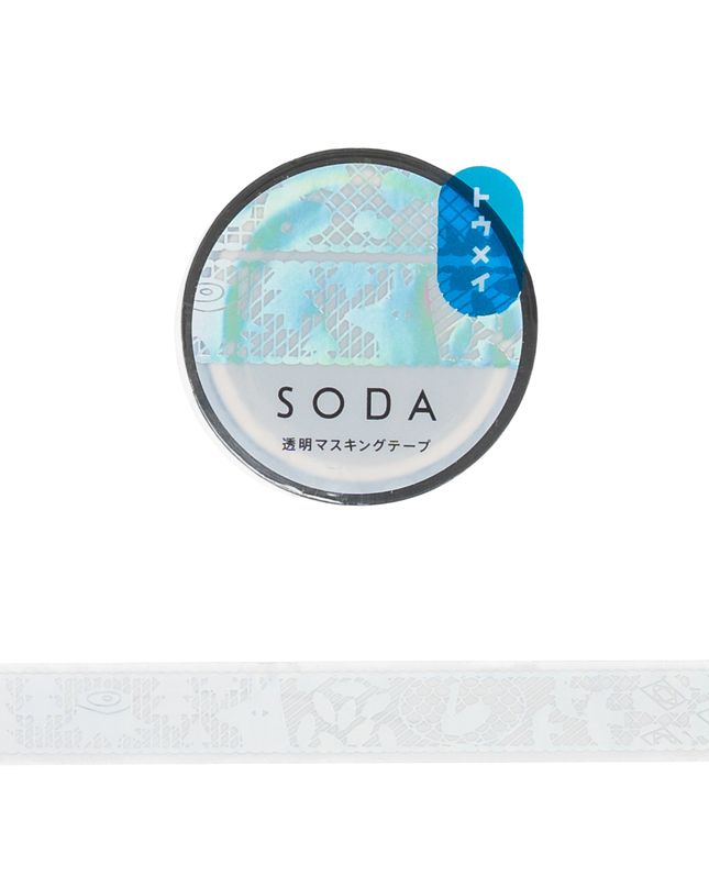 KING JIM KITTA SODA Clear Tape 15mm - Lace with Aurora Foil 15mm (CMTH15-003)