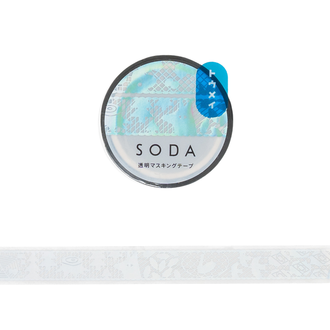 KING JIM KITTA SODA Clear Tape 15mm - Lace with Aurora Foil 15mm (CMTH15-003)