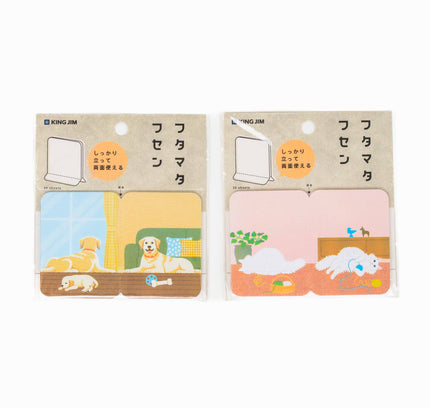 KING JIM Futamata Fusen Standing Sticky Notes - ZenPop Japan Stationery Store