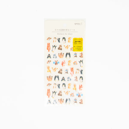 MIDORI Animal Sticker for Diary - ZenPop Japan Stationery Store