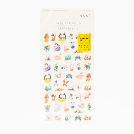 MIDORI Animal Sticker for Diary - ZenPop Japan Stationery Store