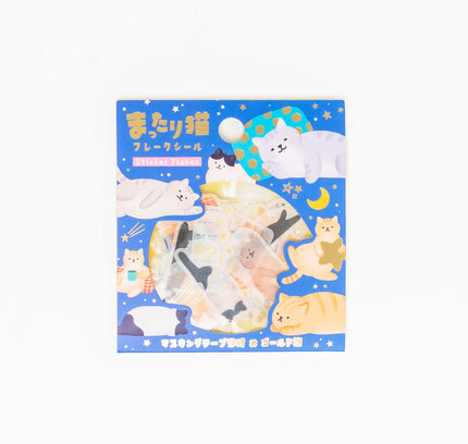 WORLD CRAFT Flake Sticker Cat Pattern