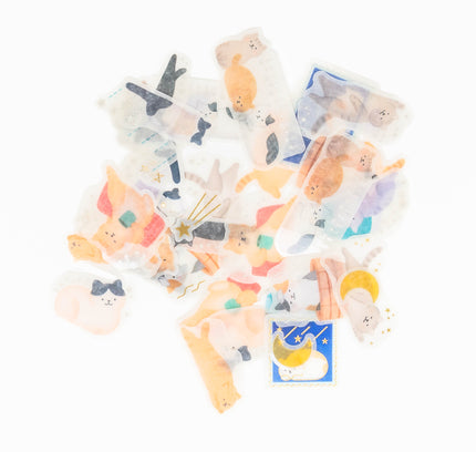WORLD CRAFT Flake Sticker Cat Pattern