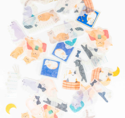 WORLD CRAFT Flake Sticker Cat Pattern