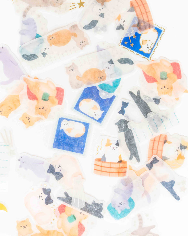 WORLD CRAFT Flake Sticker Cat Pattern - ZenPop Japan Stationery Store