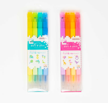 SUNSTAR Square Marker Dot E Pen 4pcs Set - ZenPop Japan Stationery Store