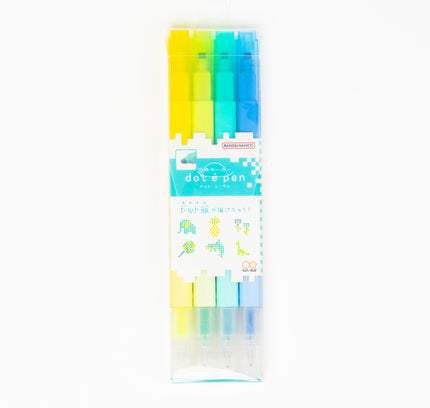 SUNSTAR Square Marker Dot E Pen 4pcs Set - ZenPop Japan Stationery Store
