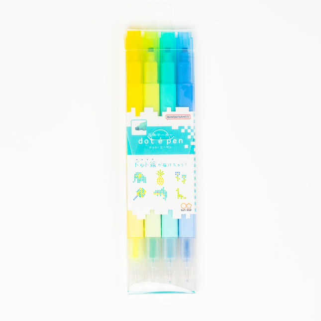 SUNSTAR Square Marker Dot E Pen 4pcs Set - ZenPop Japan Stationery Store
