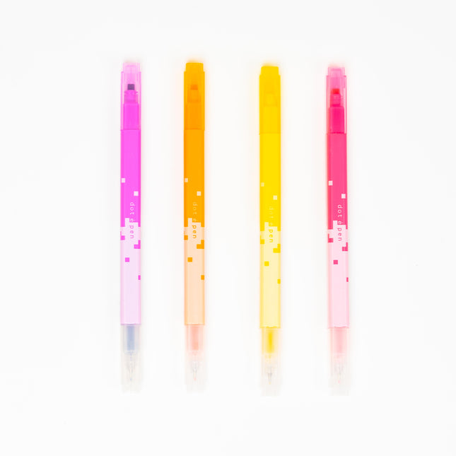 SUNSTAR Square Marker Dot E Pen 4pcs Set - ZenPop Japan Stationery Store