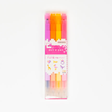 SUNSTAR Square Marker Dot E Pen 4pcs Set - ZenPop Japan Stationery Store