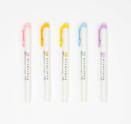ZEBRA Mildliner Yasashisa Mild 5 Colors Set - ZenPop Japan Stationery Store